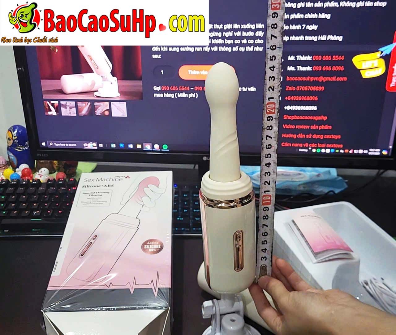 Dương vật súng máy Jiuuy Cannon thép thụt phát nhiệt siêu mạnh