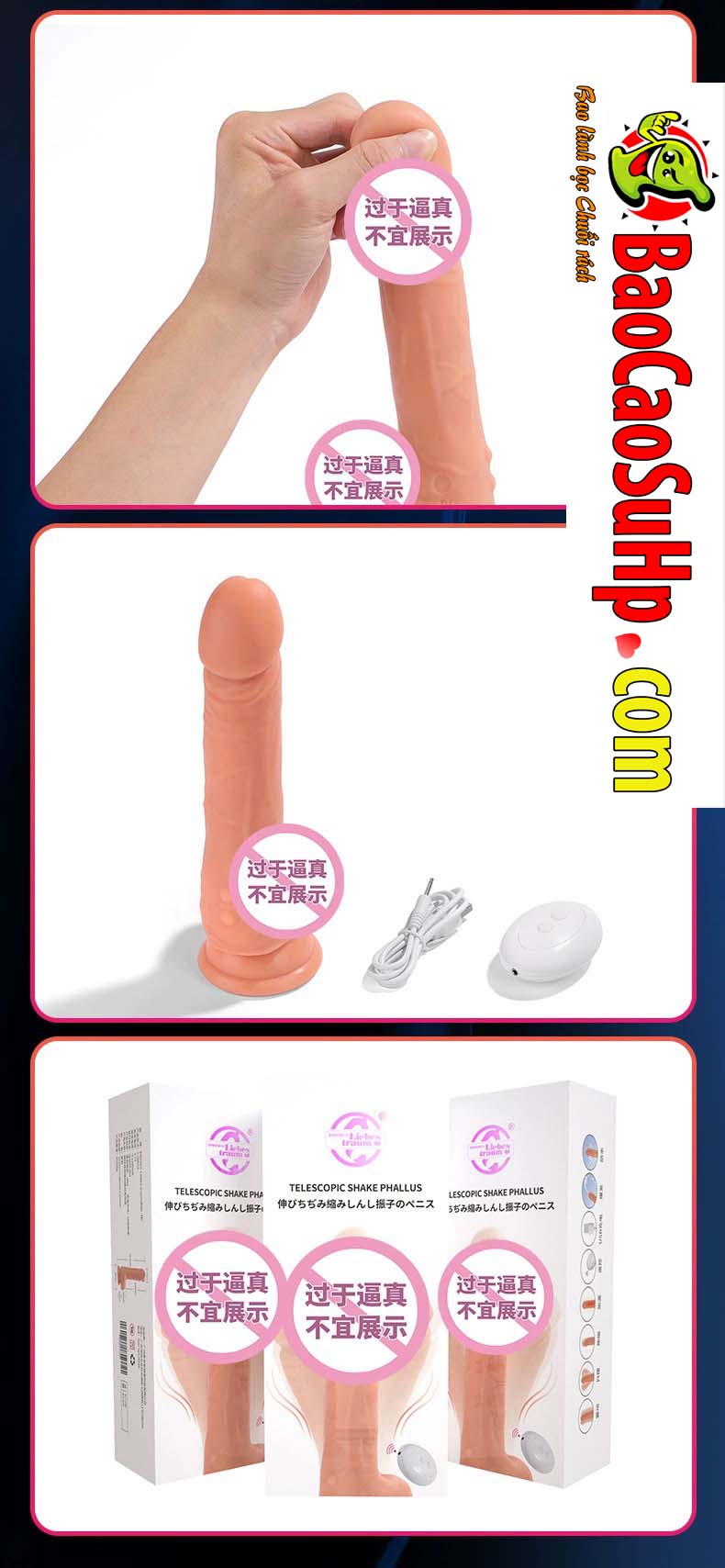 Dương vật đóng đất Maxshen Shakeshi Japan Silicone thụt ngoáy tốt