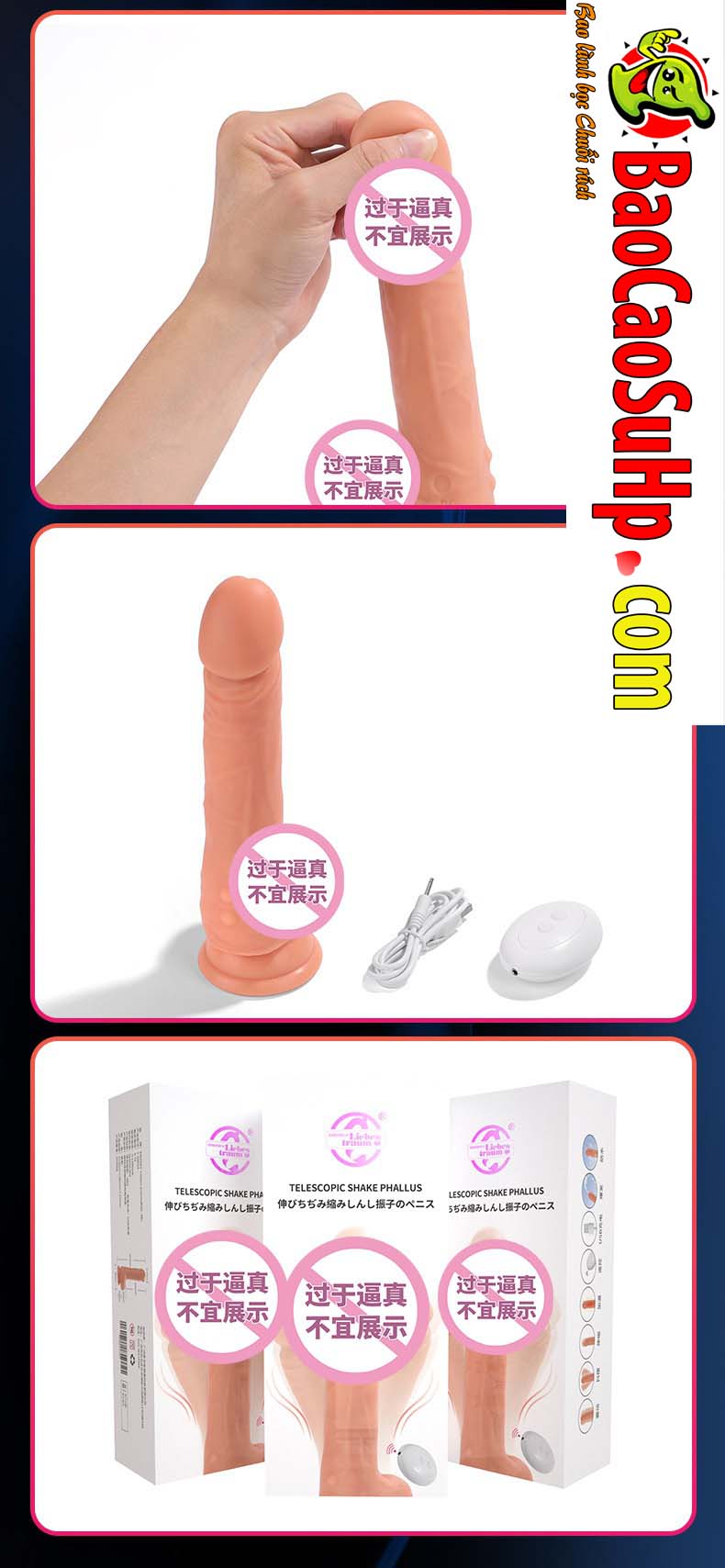 Dương vật đóng đất Maxshen Shakeshi Silicone Japan thụt ngoáy