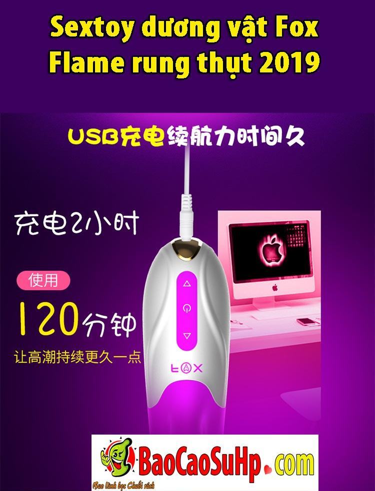 Sextoy dương vật Fox Flame rung thụt cao cấp kích thích mãnh liệt