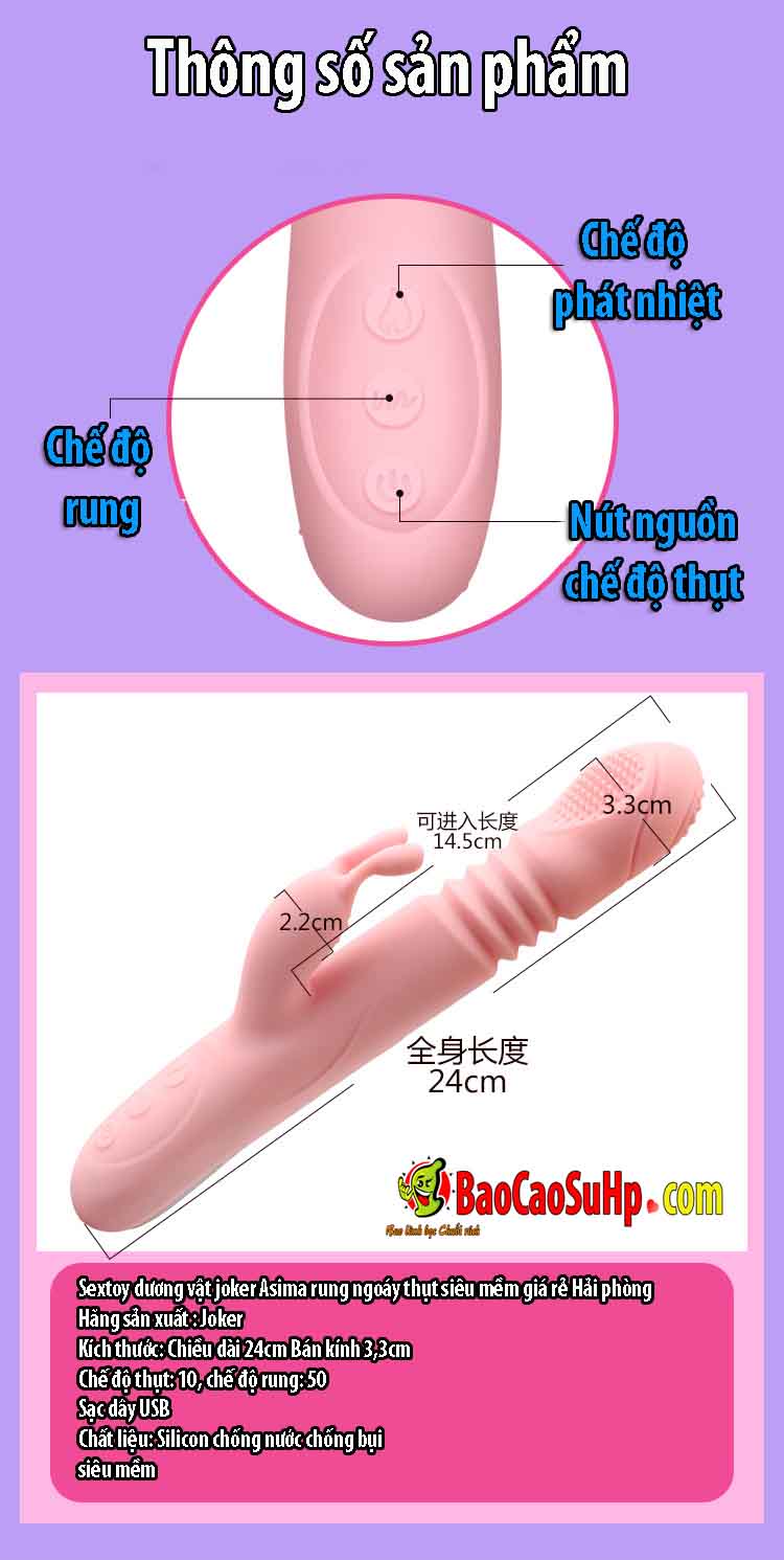 Joker Asima sextoy dương vật rung thụt ngoáy, siêu mềm, tặng quà
