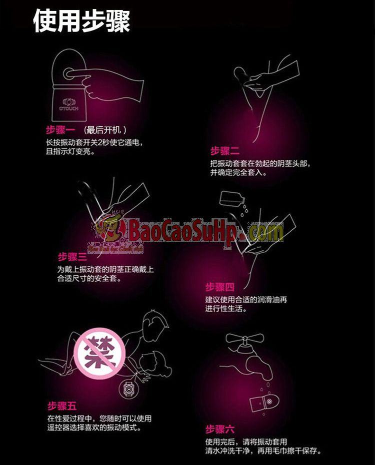 Dương vật đeo OTOUCH ấm nóng 7 chế độ rung siêu thật kích thích