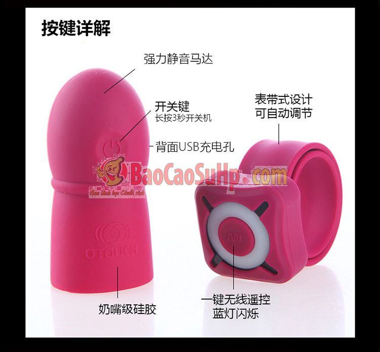 Dương vật đeo OTOUCH ấm nóng 7 chế độ rung siêu thật kích thích