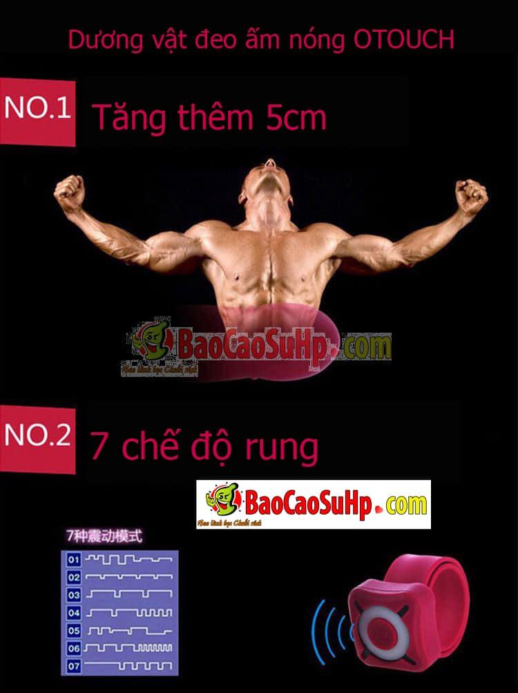 Dương vật đeo OTOUCH ấm nóng 7 chế độ rung siêu thật kích thích