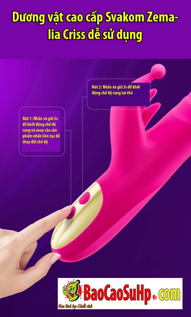 Dương vật cao cấp Svakom Zemalia Criss xoay cực sướng bền bỉ