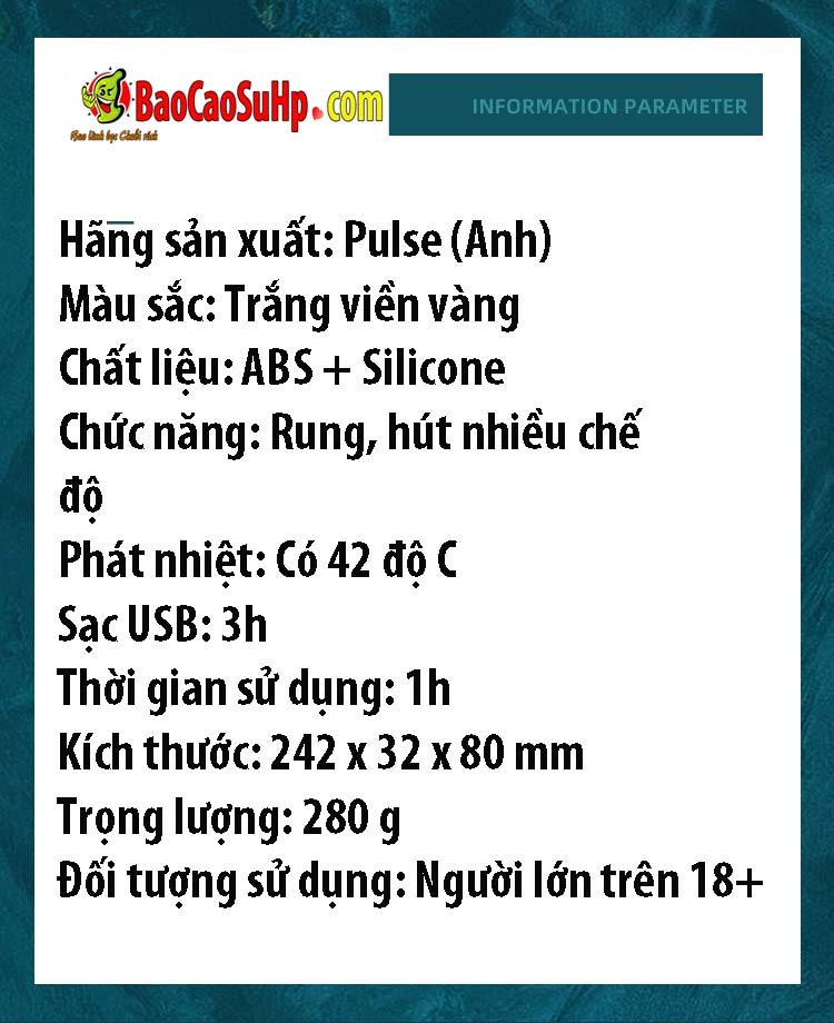 Dương Vật Giả Pulse Solo Lonkiss Phát Nhiệt Hút Rung Sang Trọng Bền