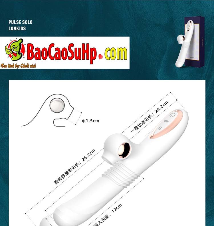 Dương Vật Giả Pulse Solo Lonkiss Phát Nhiệt Hút Rung Sang Trọng Bền