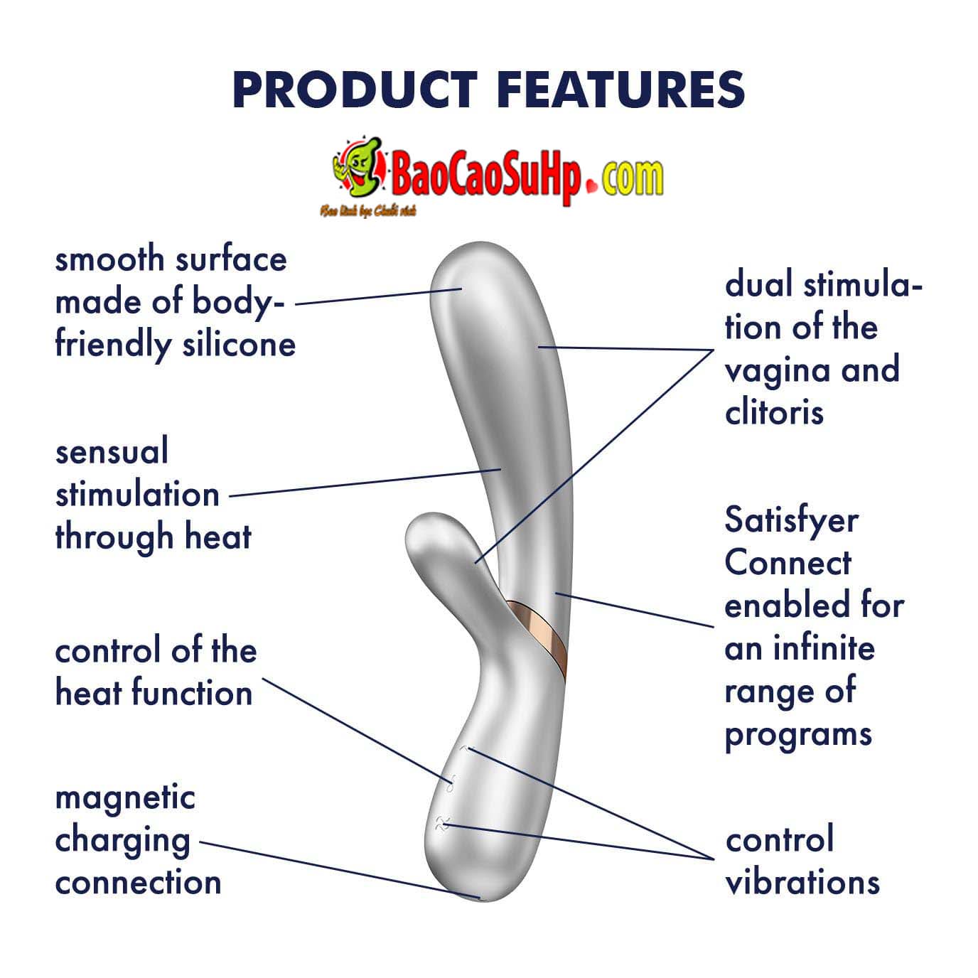 Dương Vật Giả Satisfyer USA Rabbit Rung Nóng Ấm Bluetooth App