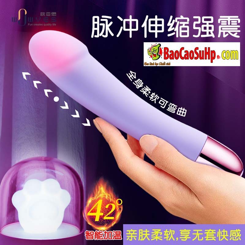 Dương vật rung thụt phát nhiệt Wowyes Kiki PLUS kích thích điểm G 