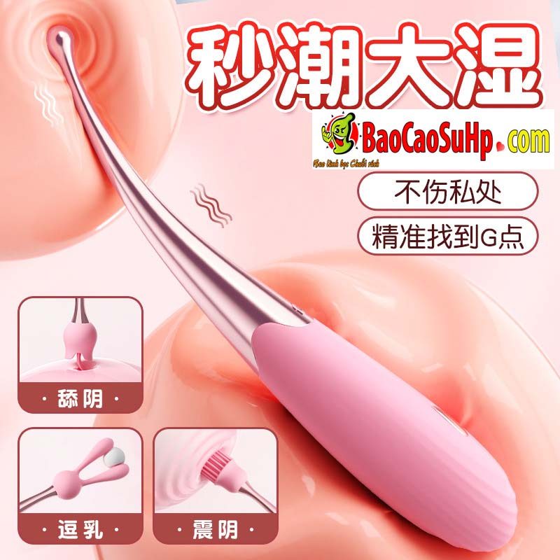 Que rung mini Pink Tegan 3 đầu cực mạnh kích thích tuyệt vời