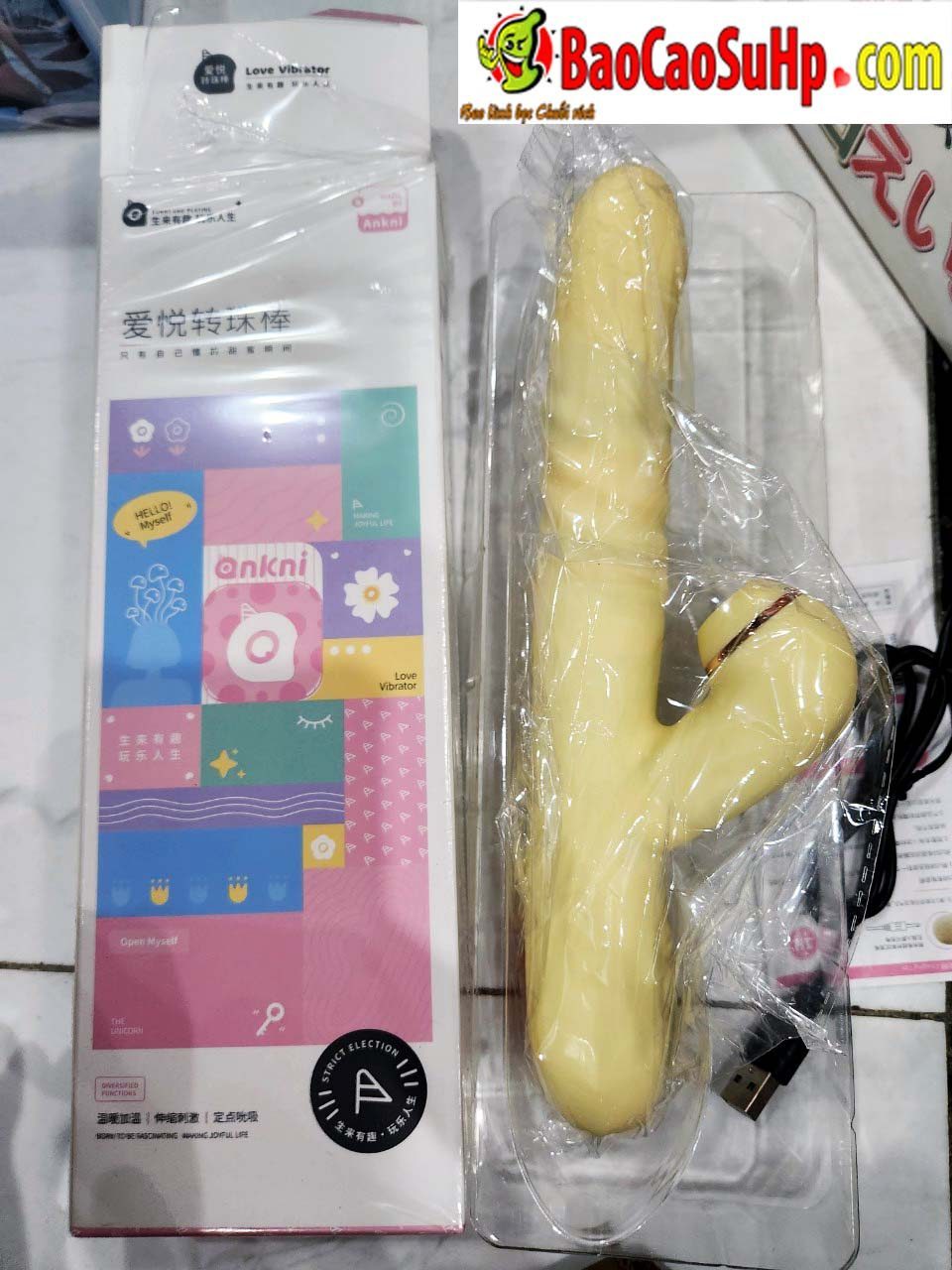 Dương vật giả Mizzzee Aiyue xoay rung đính hạt phát nhiệt siêu sướng