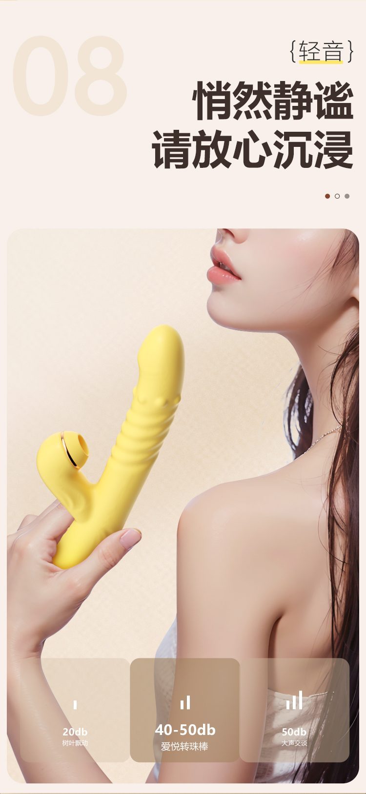 Dương vật giả Mizzzee Aiyue xoay rung đính hạt phát nhiệt siêu sướng