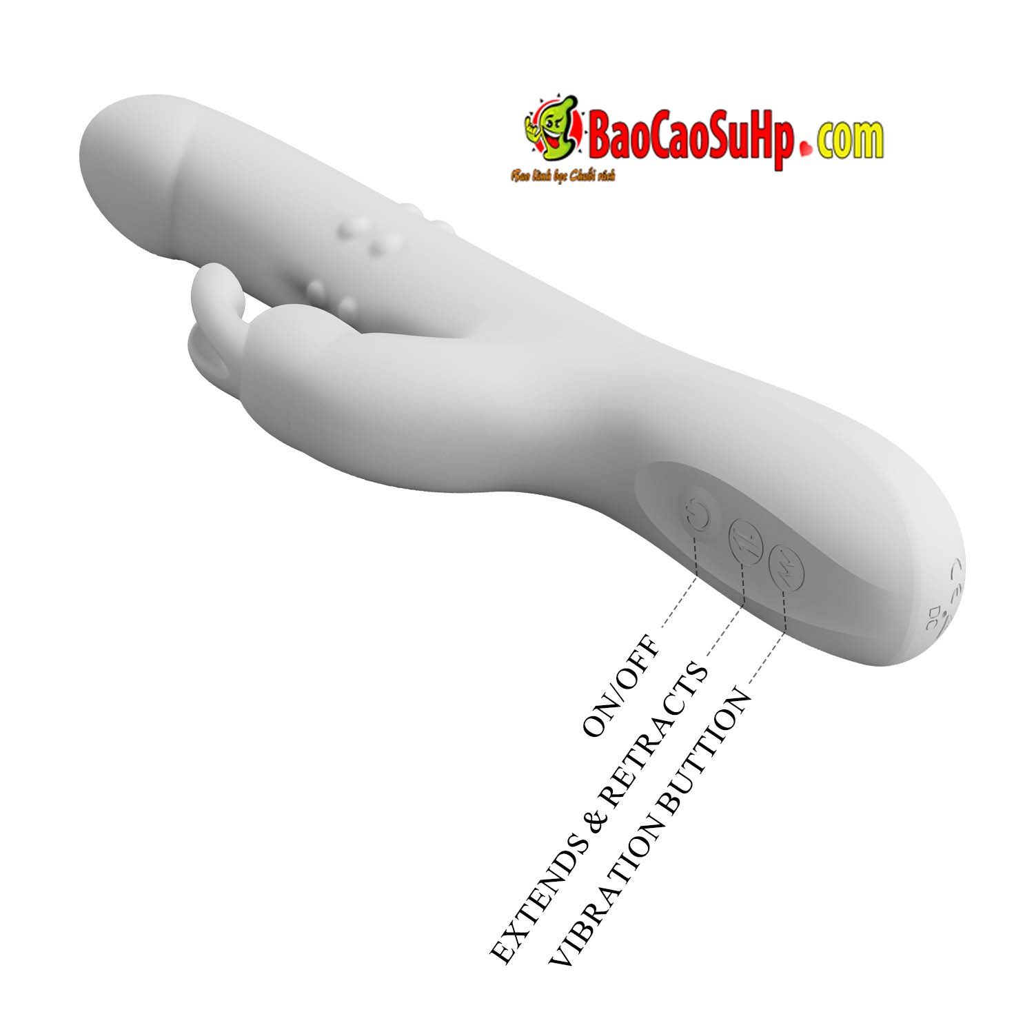 Dương vật giả tai thỏ Pretylove Reese rung bi xoay thụt cực mạnh