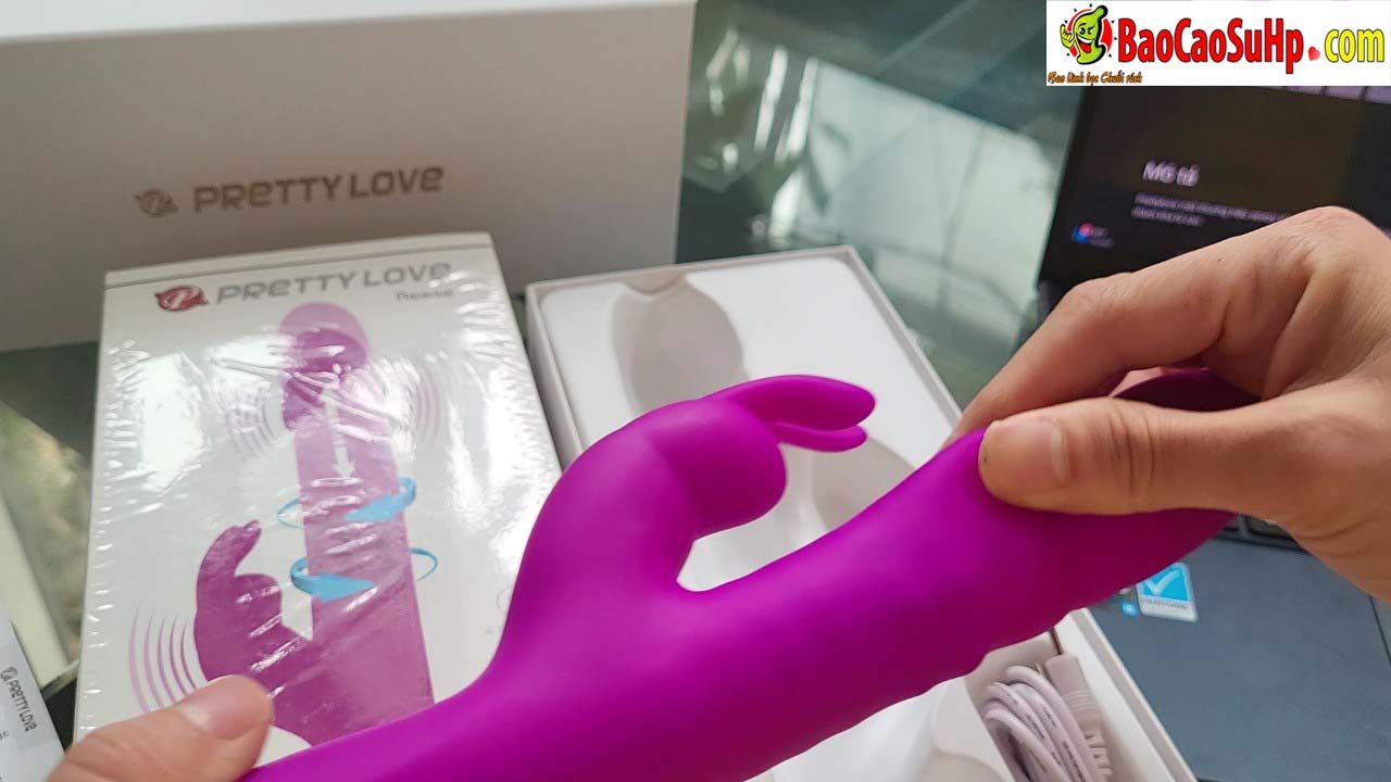 Dương vật giả tai thỏ Pretylove Reese rung bi xoay thụt cực mạnh