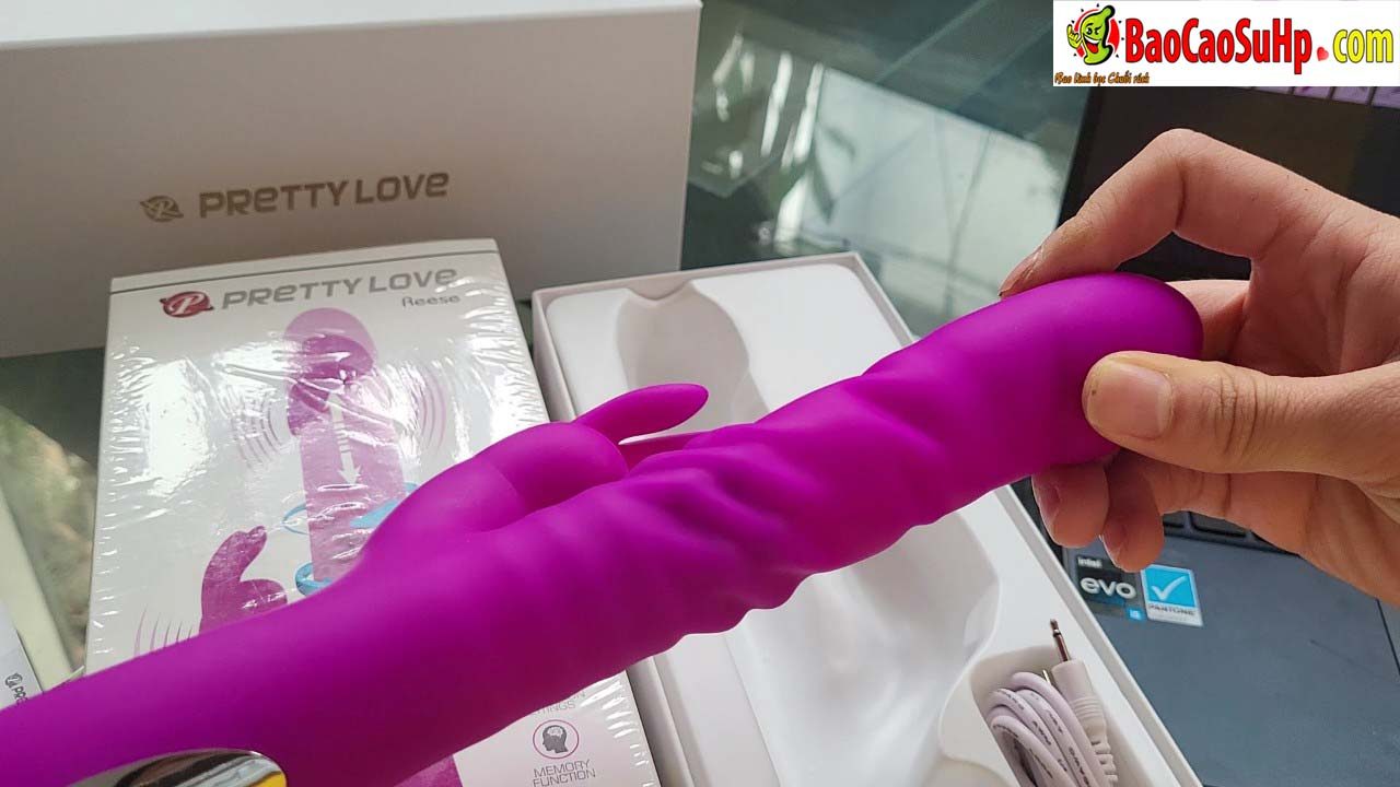Dương vật giả tai thỏ Pretylove Reese rung bi xoay thụt cực mạnh