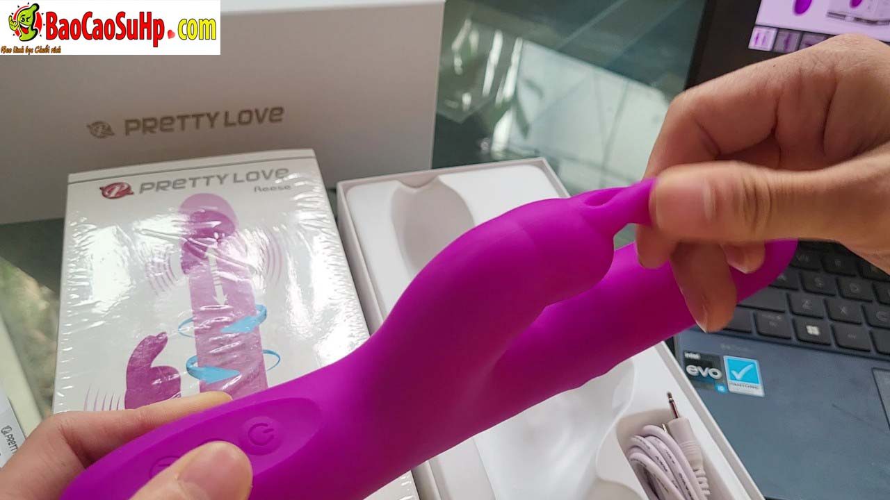 Dương vật giả tai thỏ Pretylove Reese rung bi xoay thụt cực mạnh