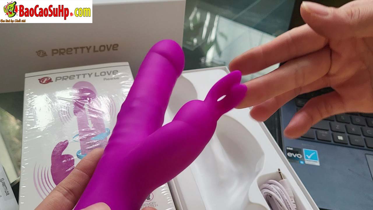 Dương vật giả tai thỏ Pretylove Reese rung bi xoay thụt cực mạnh