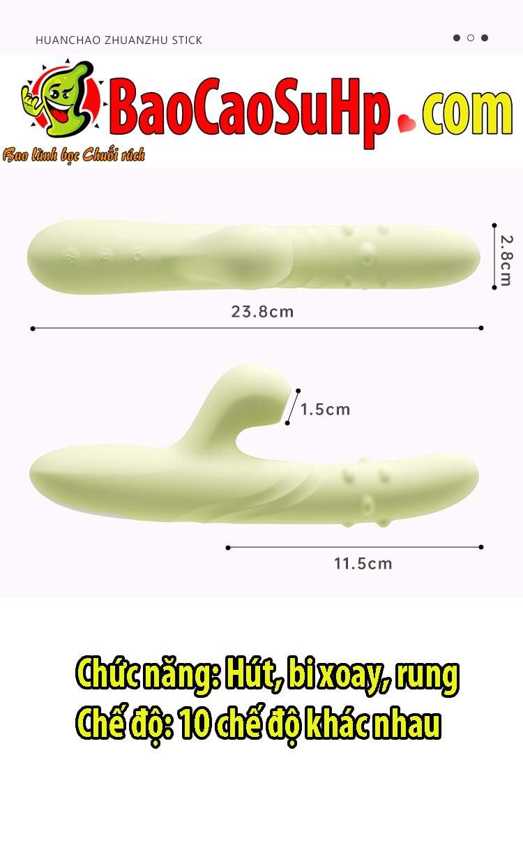 duong vat gia bi xoay Mizzzee Mambo Green 25 - Dương vật giả bi Mizzzee Mambo Green bi xoay hút cực mạnh
