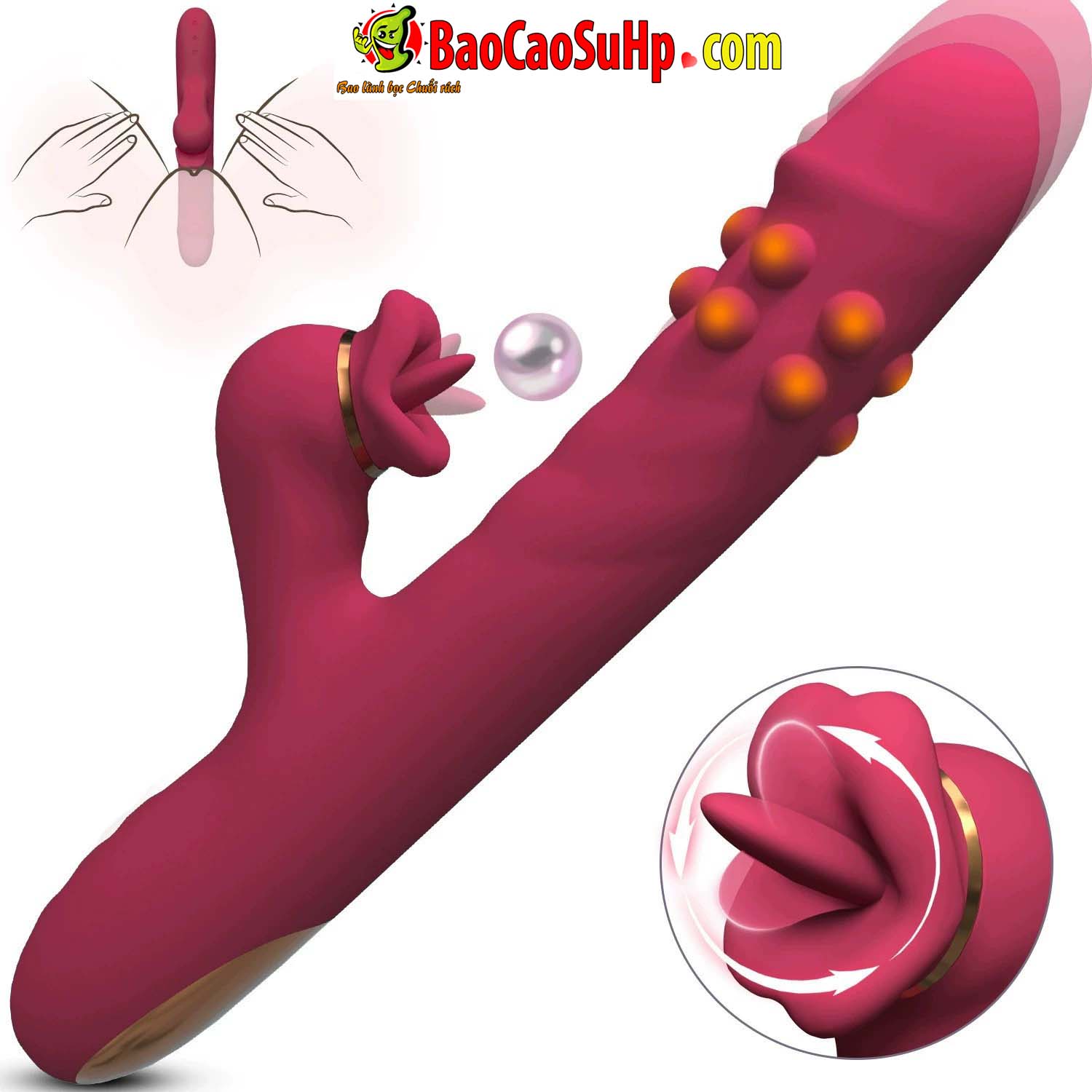 Dương Vật Giả Bi Xoắn Lưỡi Liếm R420 Sherwin Cao Cấp Thú Vị