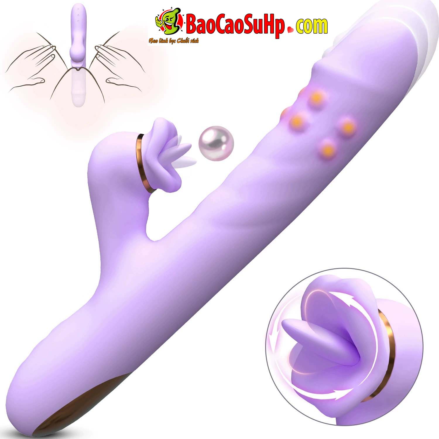 Dương Vật Giả Bi Xoắn Lưỡi Liếm R420 Sherwin Cao Cấp Thú Vị