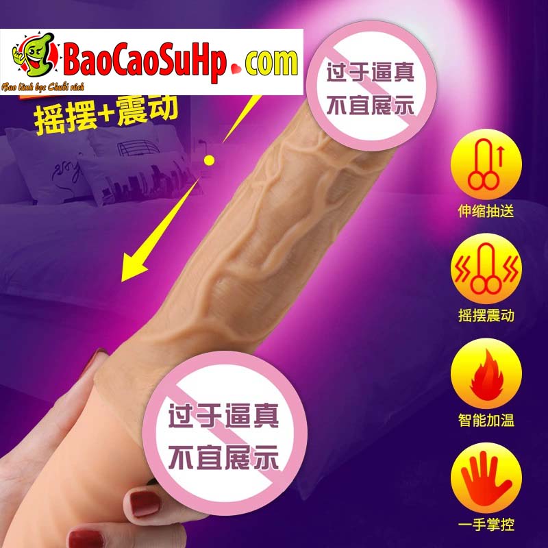 Dương vật giả HOTBOY Bella silicone rung thụt phát nhiệt cực đã