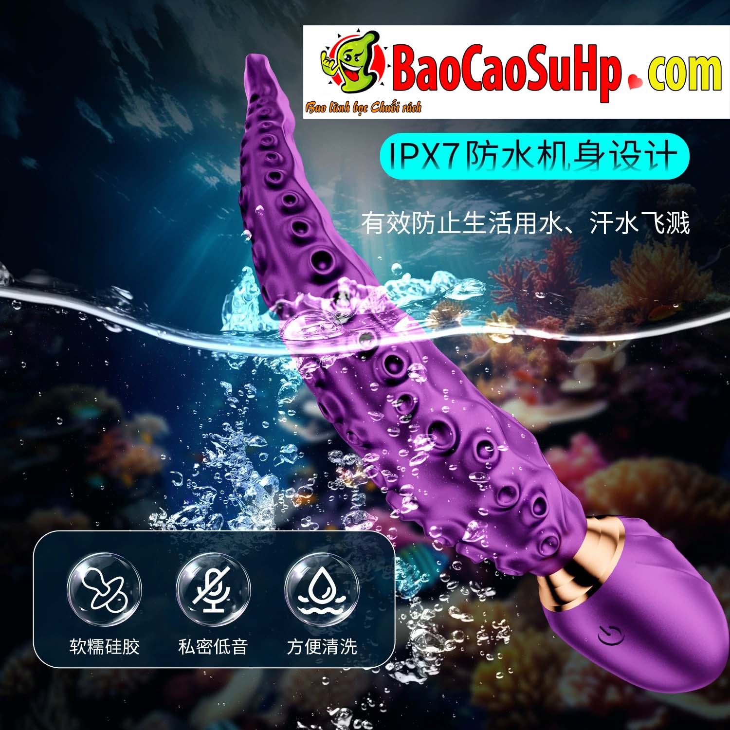 Chày Rung 2 Đầu Octopus Stick Purple Kích Thích Mới Lạ
