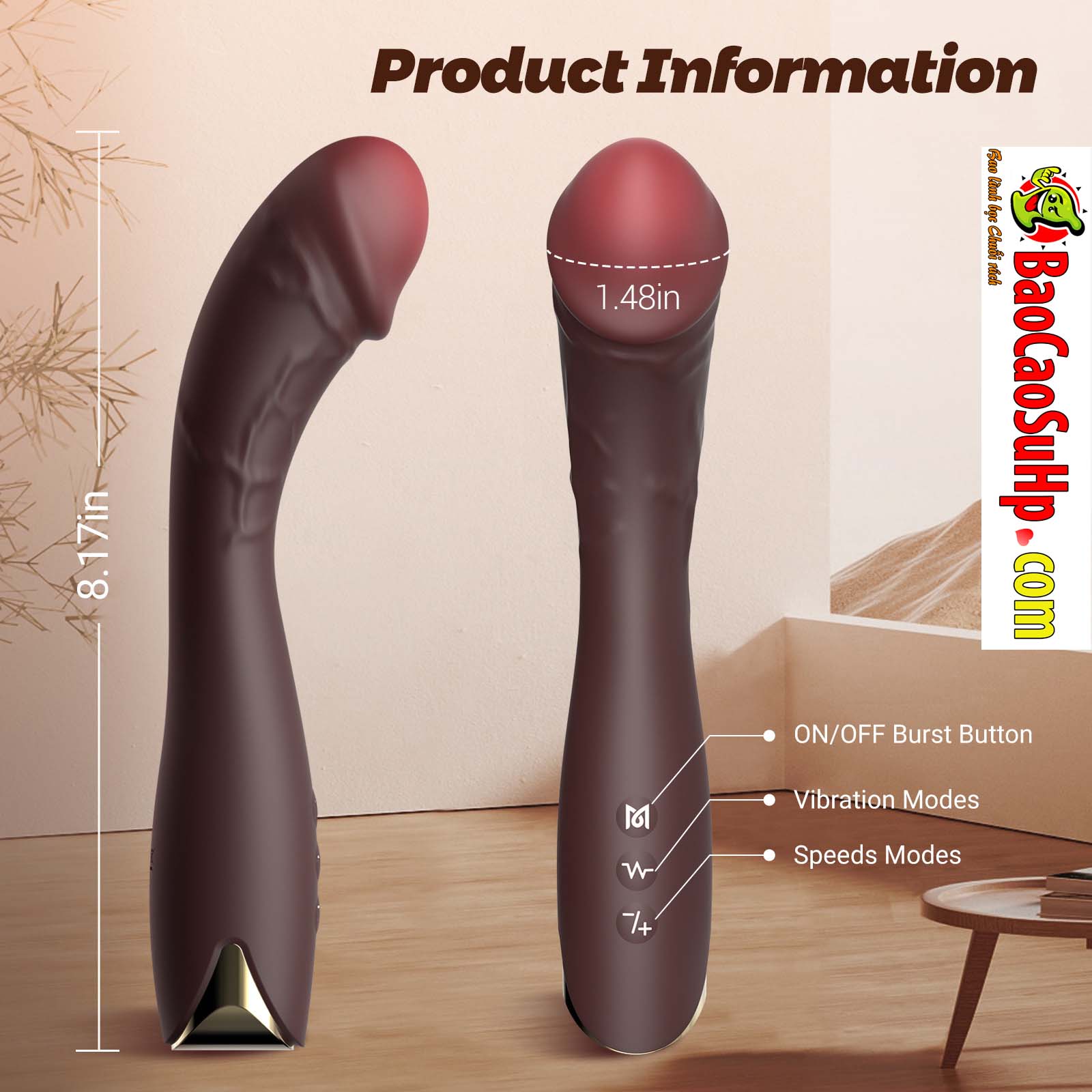 Máy rung điểm G siêu mạnh Regular Edition màu nâu đậm kích thích