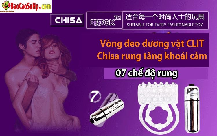 Vòng đeo dương vật rung CLIT Chisa tăng khoái cảm chống xuất tinh
