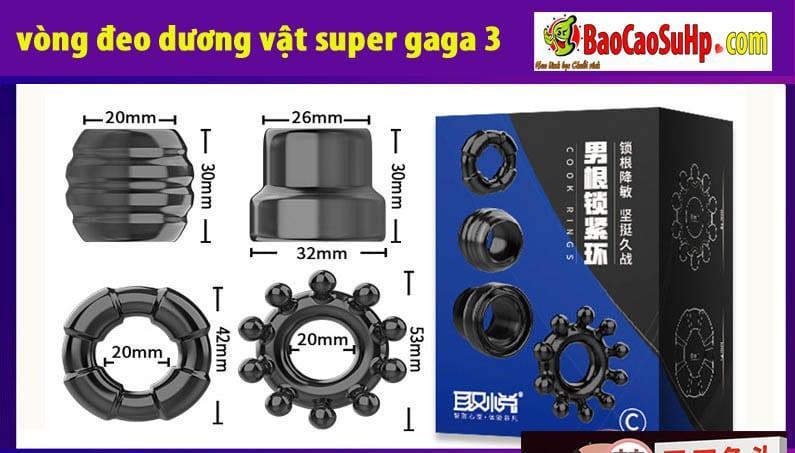 Bộ vòng đeo dương vật Super Gaga tăng kích thước hiệu quả Bộ vòng đeo dương vật Super Gaga tăng kích thước hiệu quả