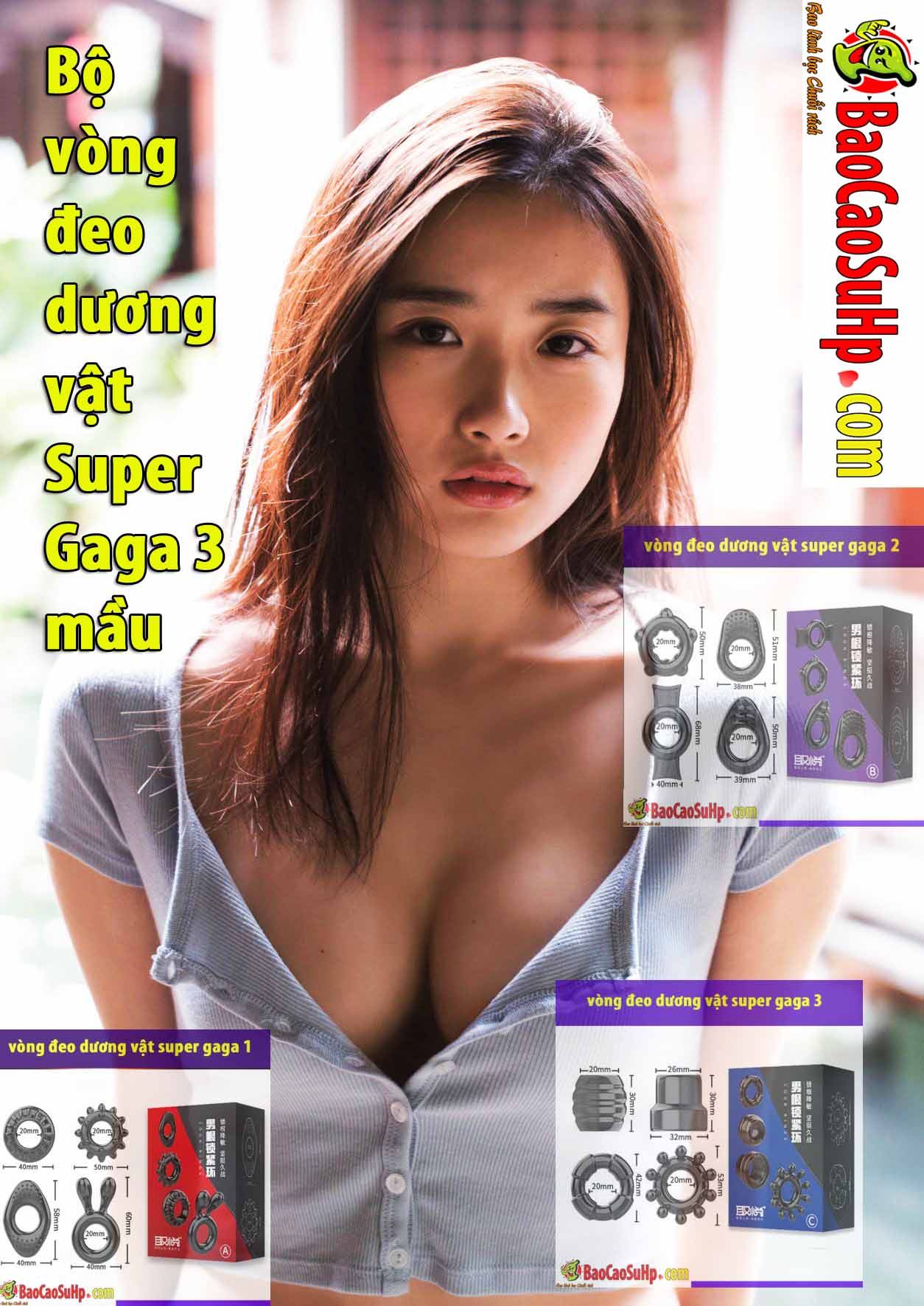 Bộ vòng đeo dương vật Super Gaga tăng kích thước hiệu quả Bộ vòng đeo dương vật Super Gaga tăng kích thước hiệu quả