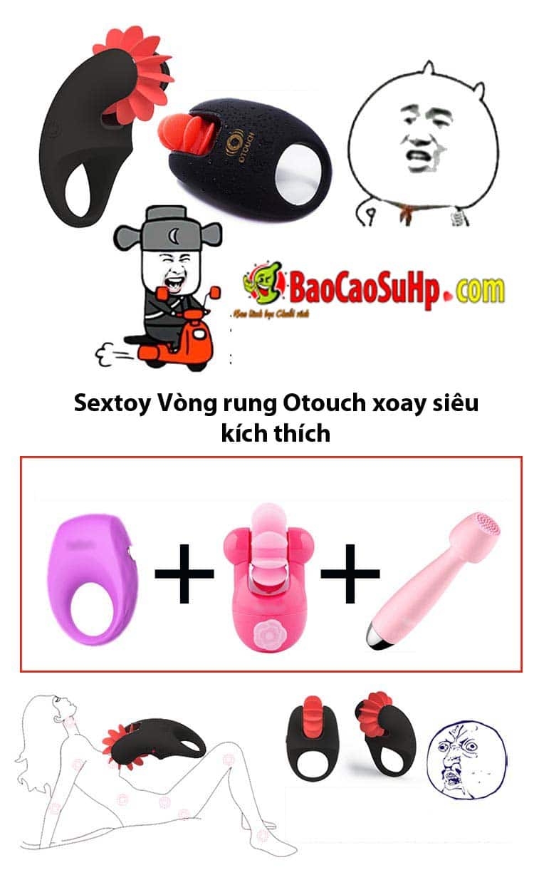 Vòng rung Otouch xoay đa chế độ Sextoy tăng khoái cảm