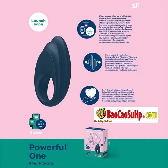 Vòng đeo dương vật USA Satisfyer cao cấp điều khiển app silicon