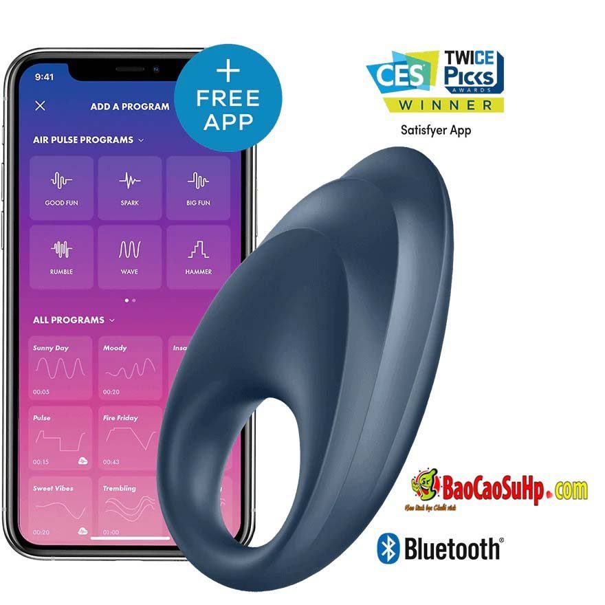 Vòng đeo dương vật USA Satisfyer tăng khoái cảm điều khiển app 