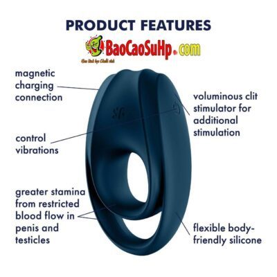 Vòng đeo dương vật Satisfyer Silicone rung mạnh kích thích cực đỉnh