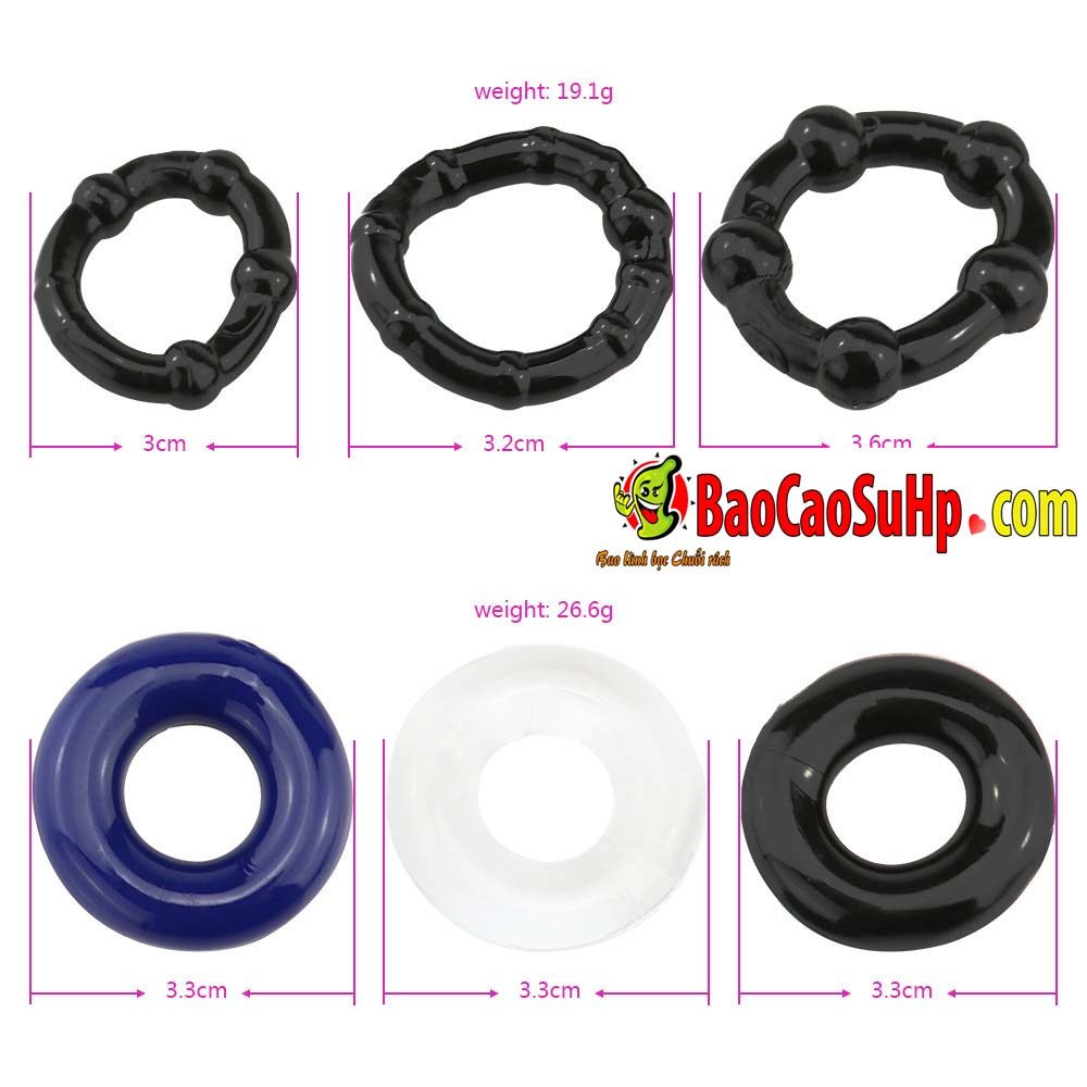 Bộ vòng đeo dương vật 3 chiếc trơn mềm giá rẻ kéo dài quan hệ Bộ vòng đeo dương vật 3 chiếc trơn mềm giá rẻ kéo dài quan hệ