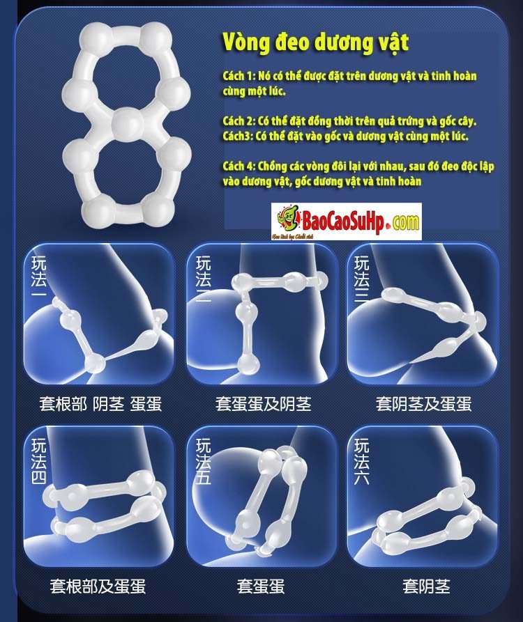 Vòng Silicone quấn chéo cho nam Alva siêu bền tăng khoái cảm