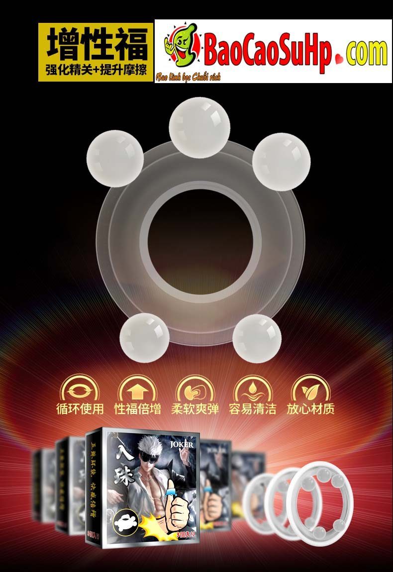 Vòng silicone 8 bi Joker Phelan kích thích cảm giác cực đỉnh