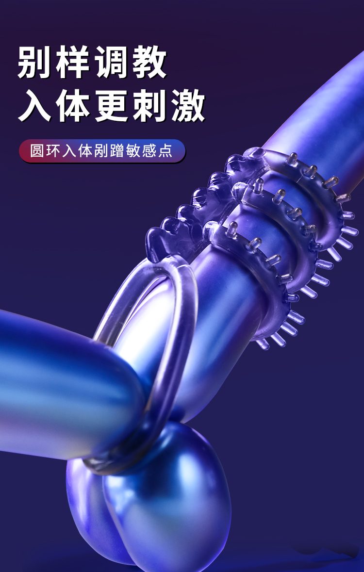 vong deo duong vat Mizzzee Spiked wheel set 5 - Vòng đeo dương vật Gai gân nổi hở thân Mizzzee Spiked wheel set