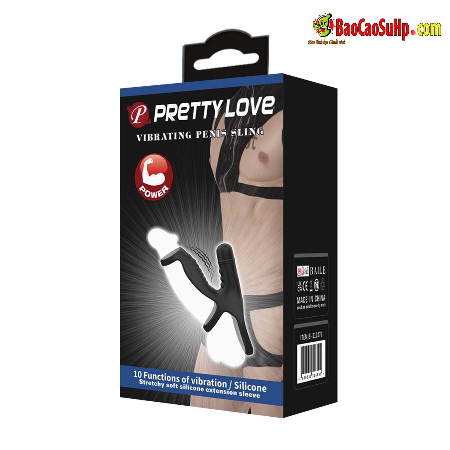 vong deo duong vat Prettylove Penis Sling 210276 V2 12 - Vòng đeo dương vật Baile Prettylove Penis Sling 210276 V2 rung mạnh mẽ