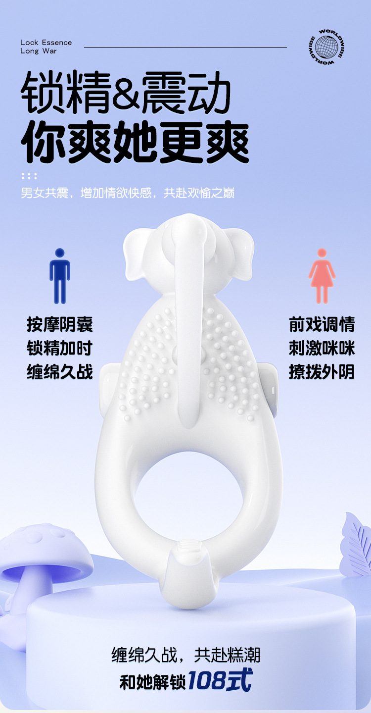 vong deo duong vat Jiuuy Long War Elephan 11 - Vòng đeo dương vật điều khiển từ xa Jiuuy Long War Elephan