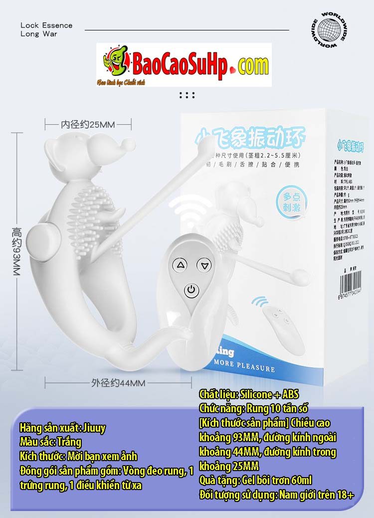 vong deo duong vat Jiuuy Long War Elephan 28 - Vòng đeo dương vật điều khiển từ xa Jiuuy Long War Elephan