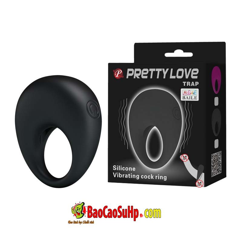 vong deo duong vat Prettylove Trap 1 - Vòng đeo dương vật Prettylove Trap silicone rung nhiều chế độ