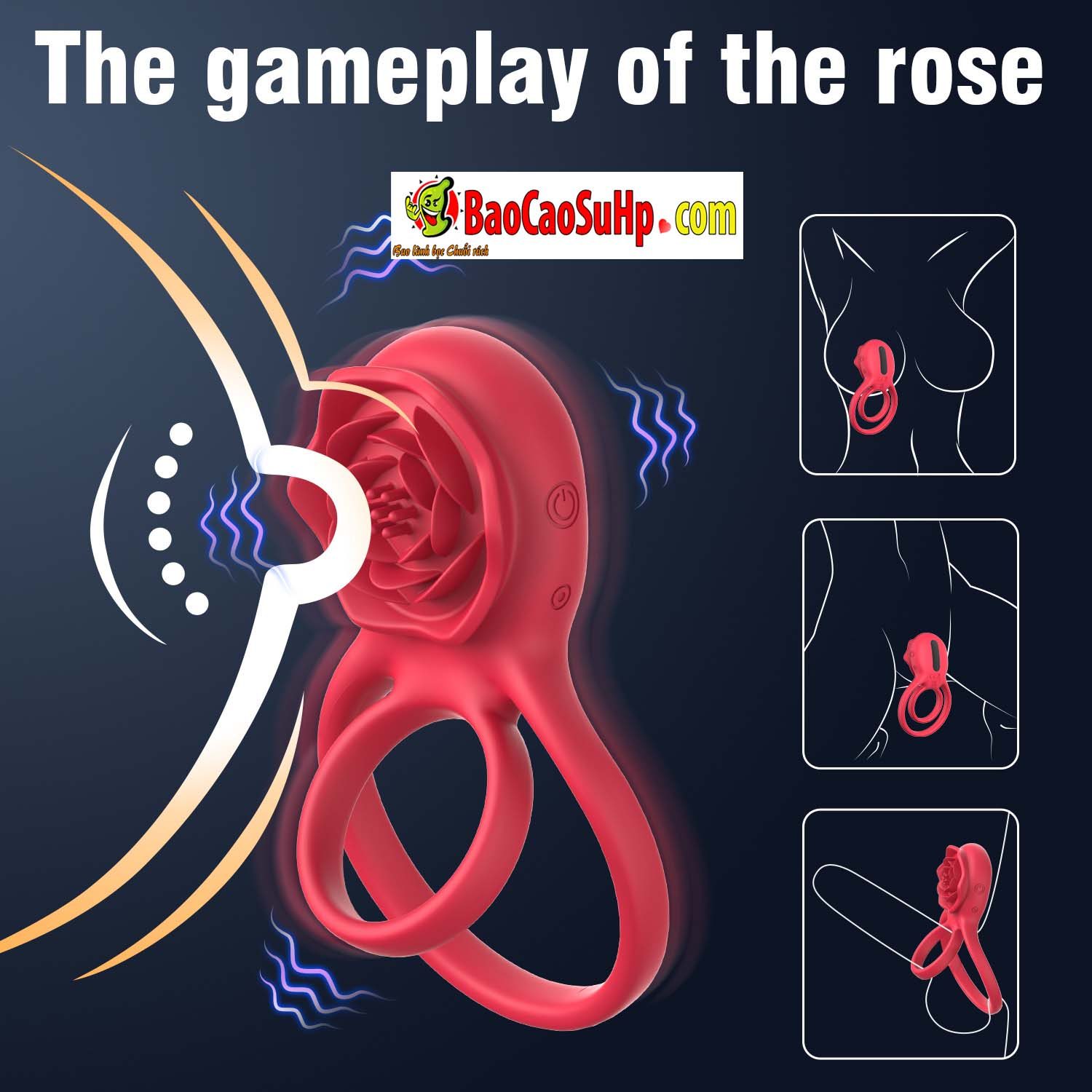 Vòng đeo dương vật HGOD ROSE rung điều khiển từ xa an toàn bền bỉ