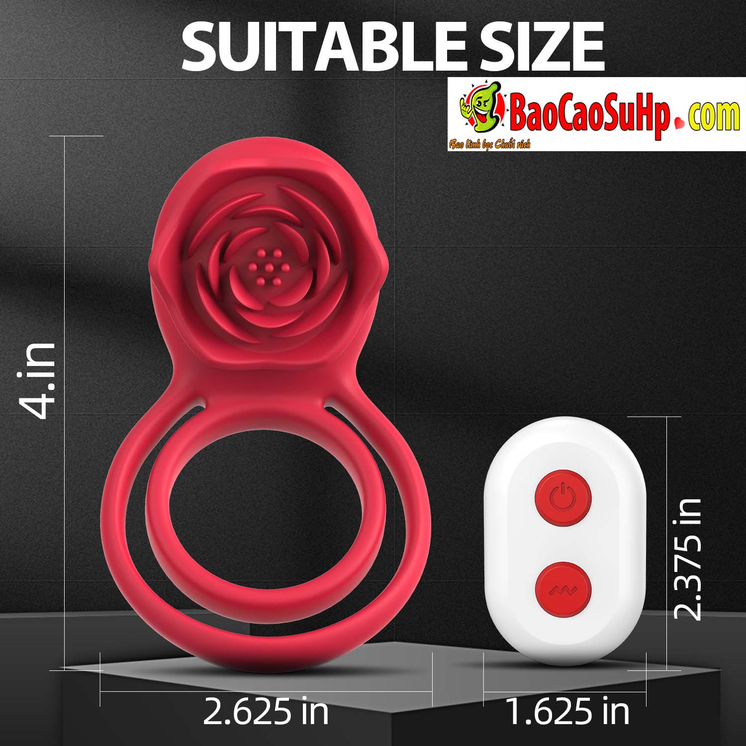 Vòng đeo dương vật HGOD ROSE rung điều khiển từ xa an toàn bền bỉ
