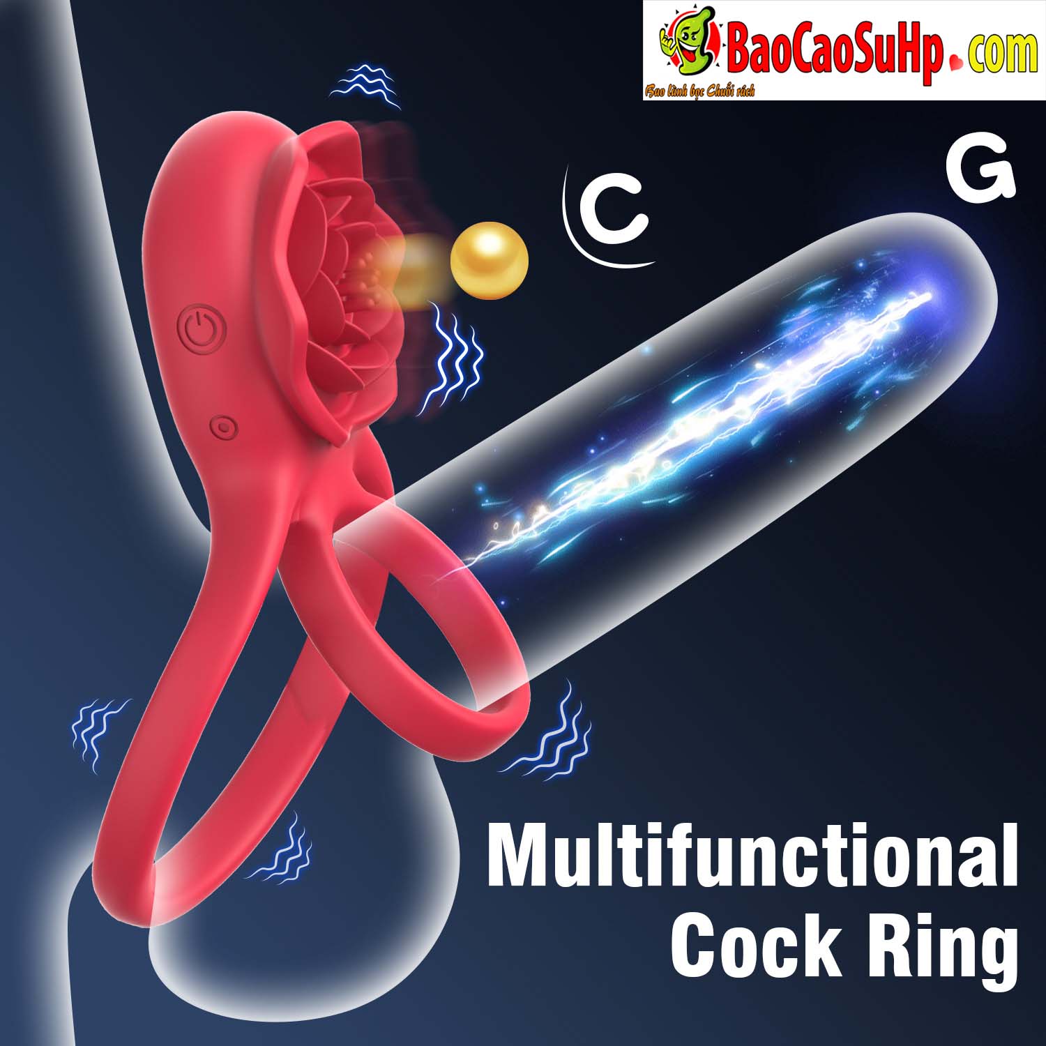 Vòng đeo dương vật HGOD ROSE rung điều khiển từ xa an toàn bền bỉ