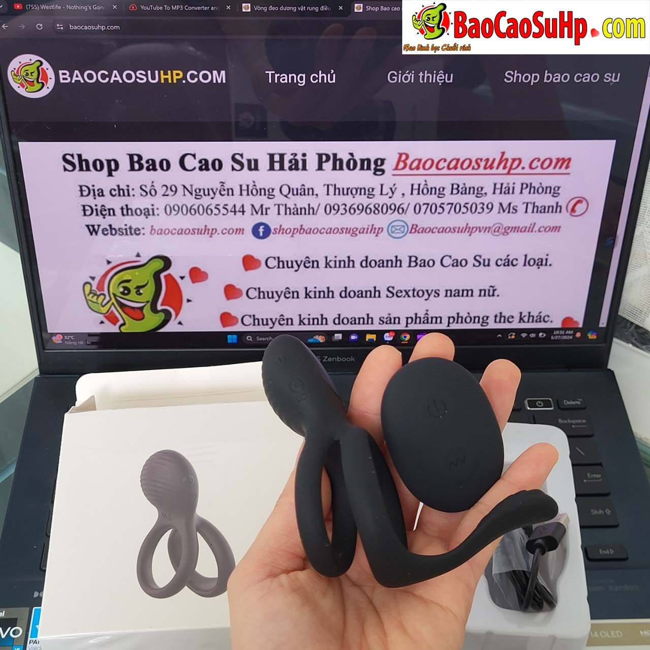 Vòng đeo dương vật rung từ xa HGOD Elowen đa chức năng kích thích