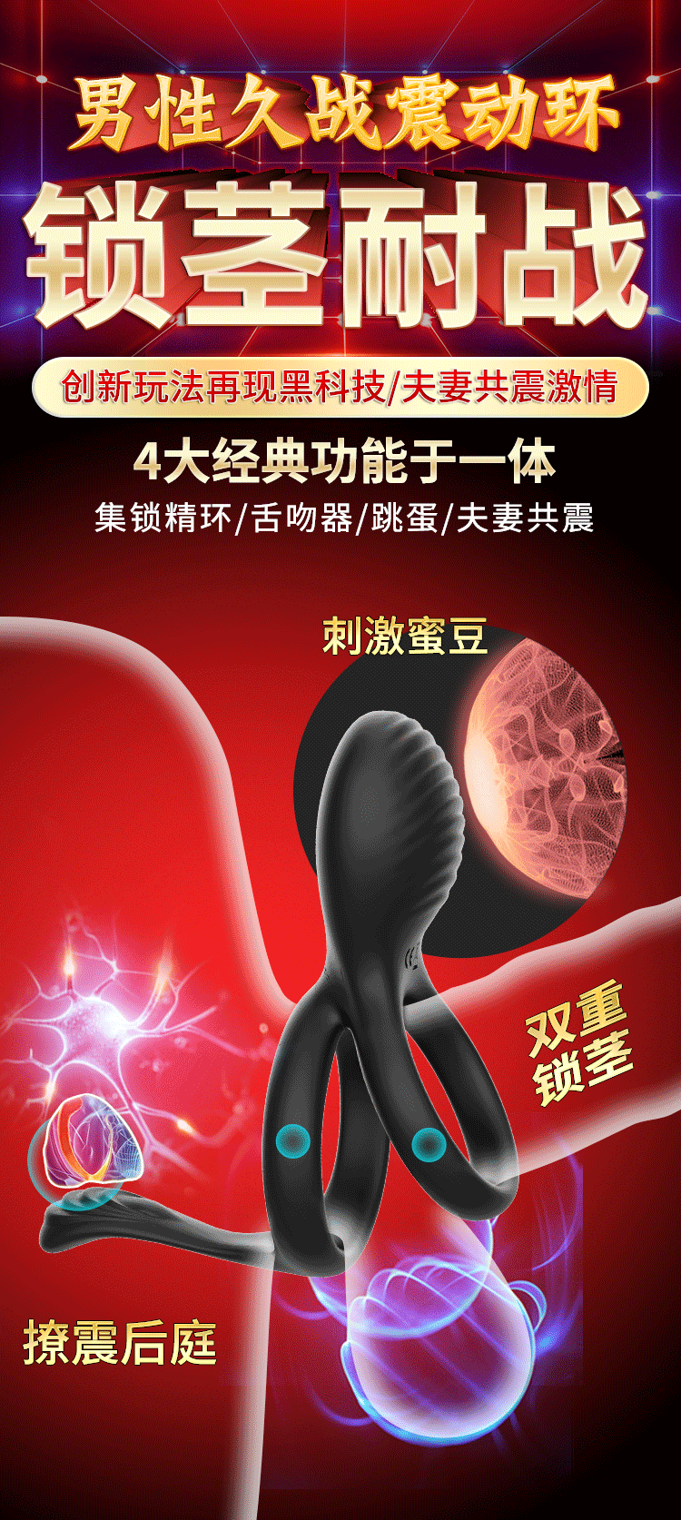 Vòng đeo dương vật rung từ xa HGOD Elowen đa chức năng kích thích Vòng đeo dương vật rung từ xa HGOD Elowen đa chức năng kích thích