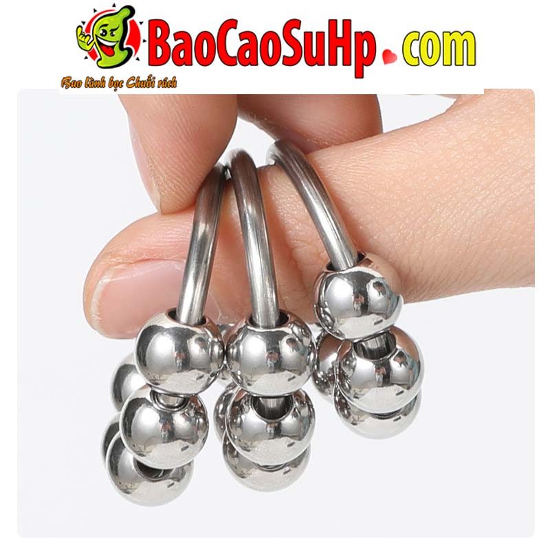 Vòng đeo dương vật inox hạt kích thích, đường kính 30-35mm