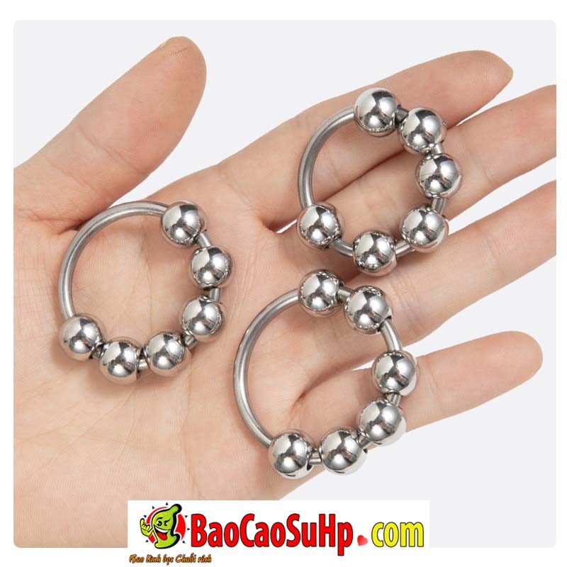 Vòng đeo dương vật inox hạt kích thích, đường kính 30-35mm