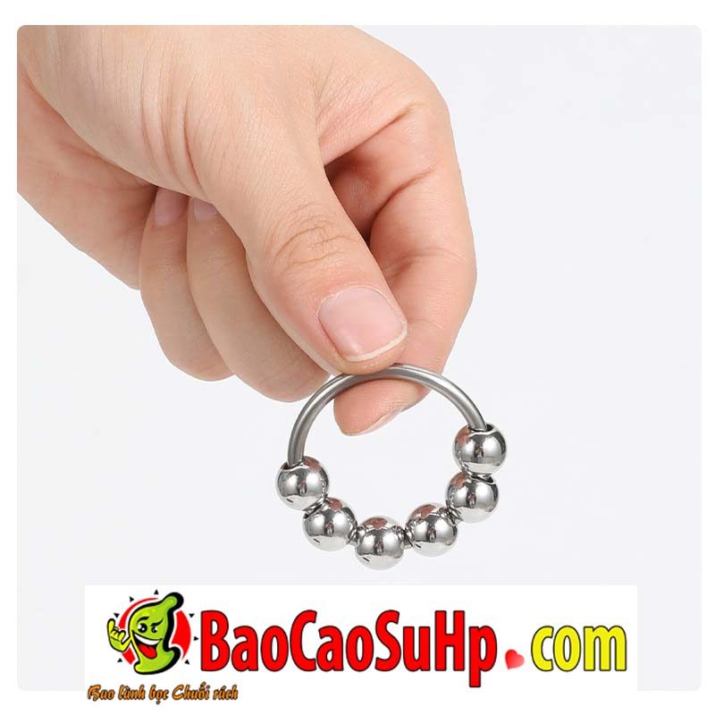 Vòng đeo dương vật inox hạt kích thích, đường kính 30-35mm
